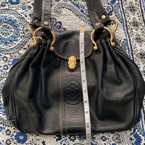 Marino Orlandi Black Soft Leather Shoulder Tote Bag Purse - Picture 12 of 16